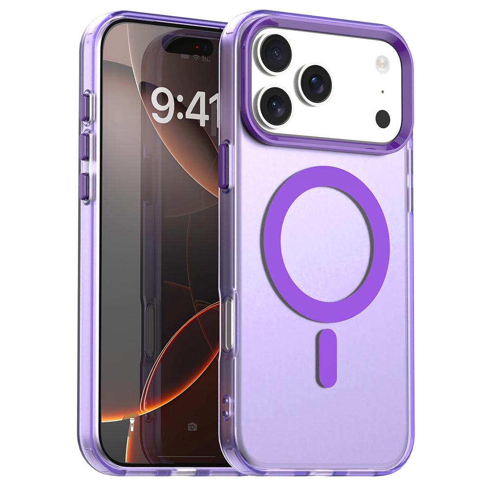Compatible with iPhone 18 Pro Max Candy Magsafe PC Dual-Layer TPU Phone Case - Purple