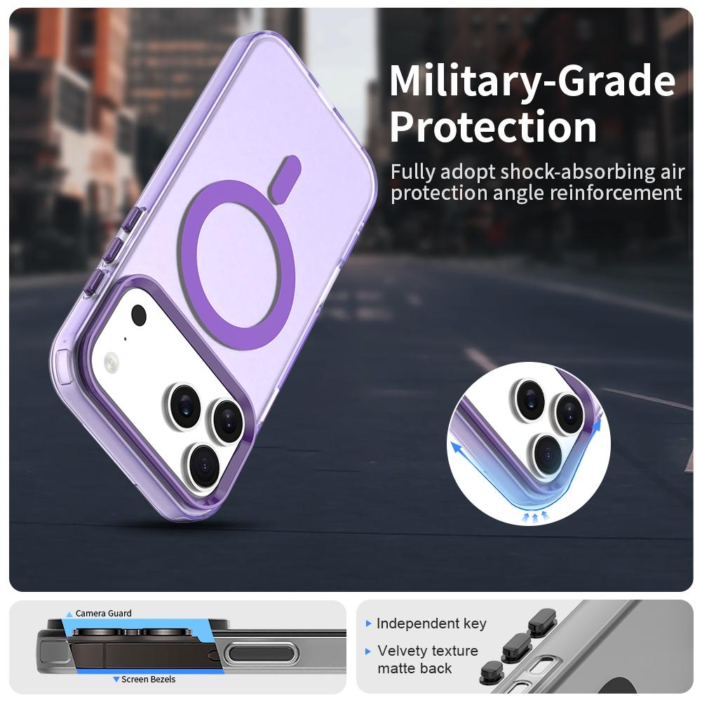Compatible with iPhone 18 Pro Max Candy Magsafe PC Dual-Layer TPU Phone Case - Purple