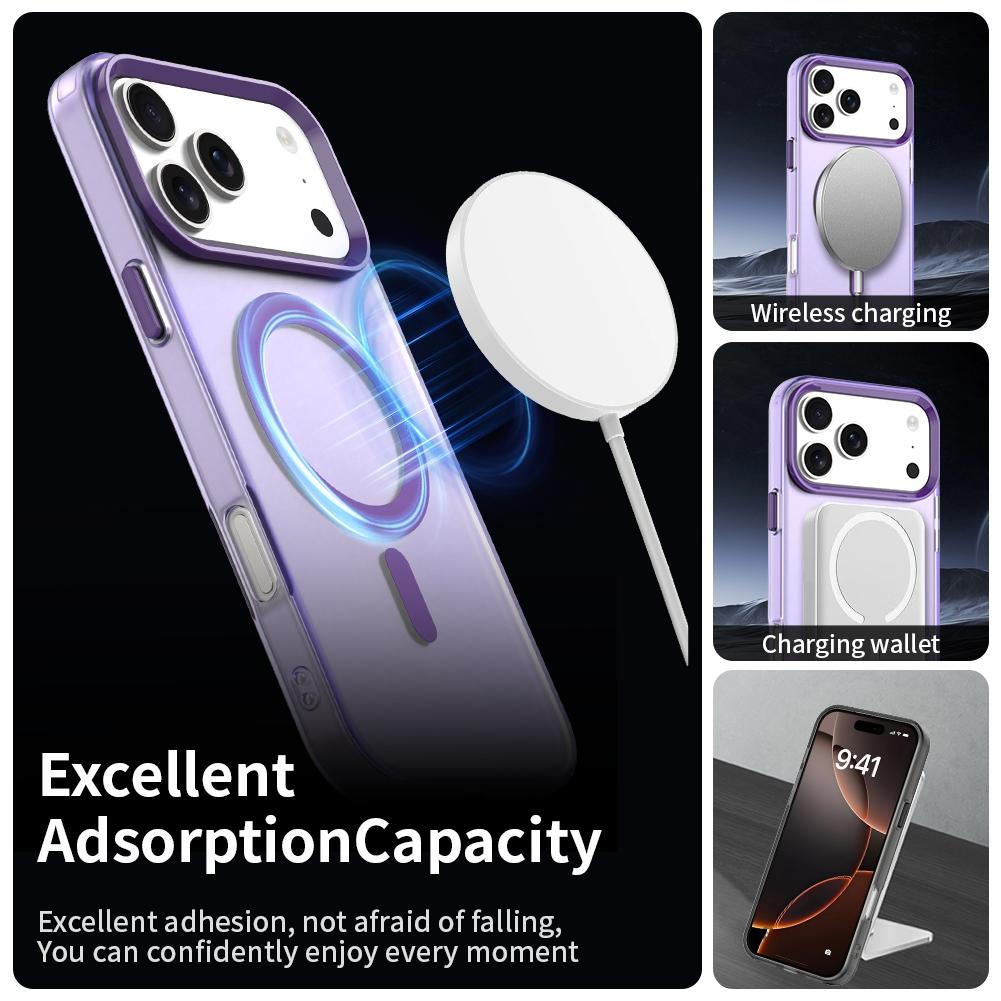 Compatible with iPhone 18 Pro Max Candy Magsafe PC Dual-Layer TPU Phone Case - Purple