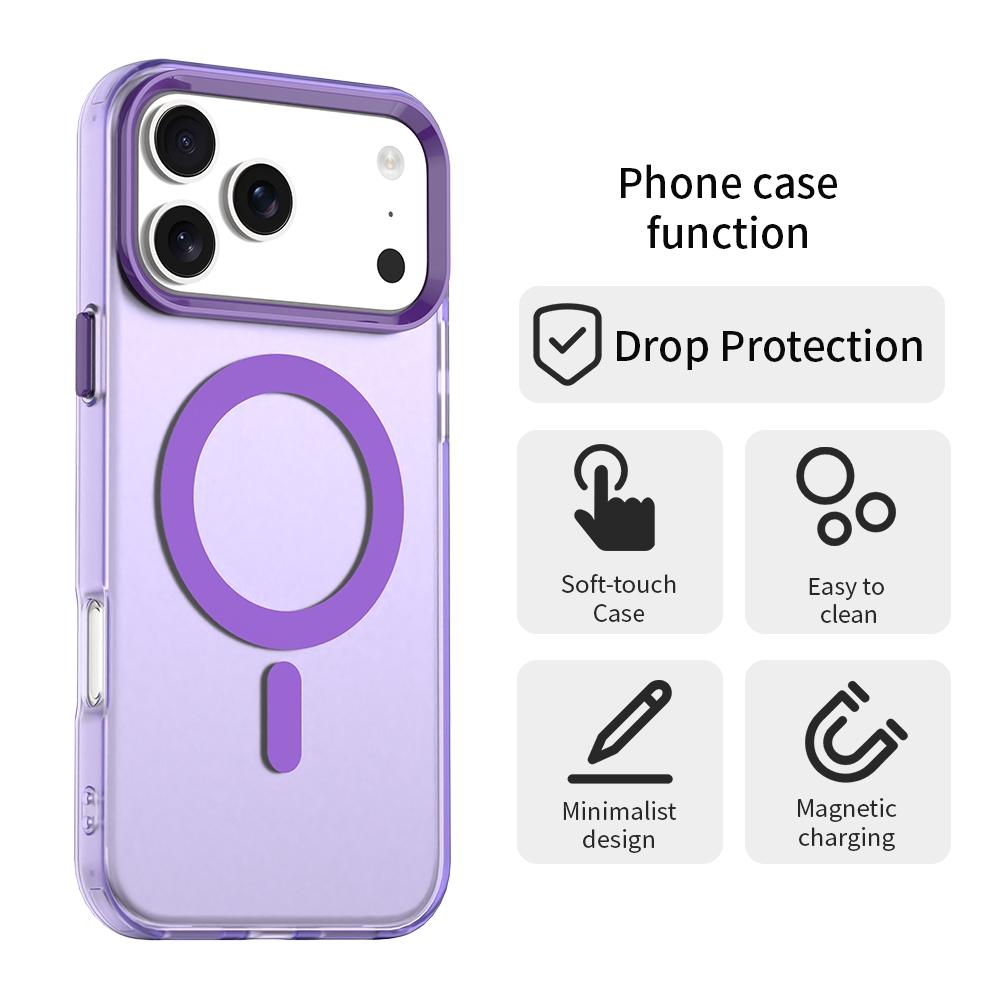 Compatible with iPhone 18 Pro Max Candy Magsafe PC Dual-Layer TPU Phone Case - Purple