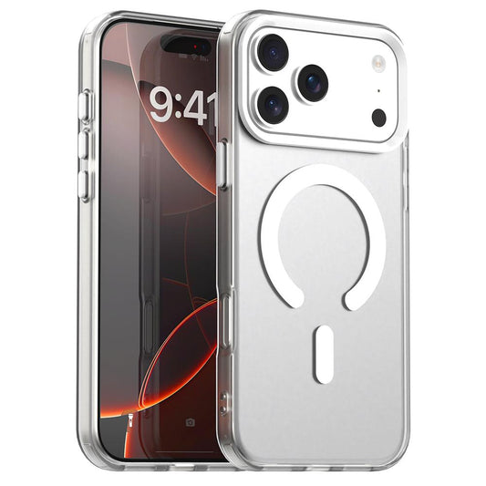 Compatible with iPhone 18 Pro Max C-type Candy Magsafe PC Dual-Layer TPU Phone Case - White