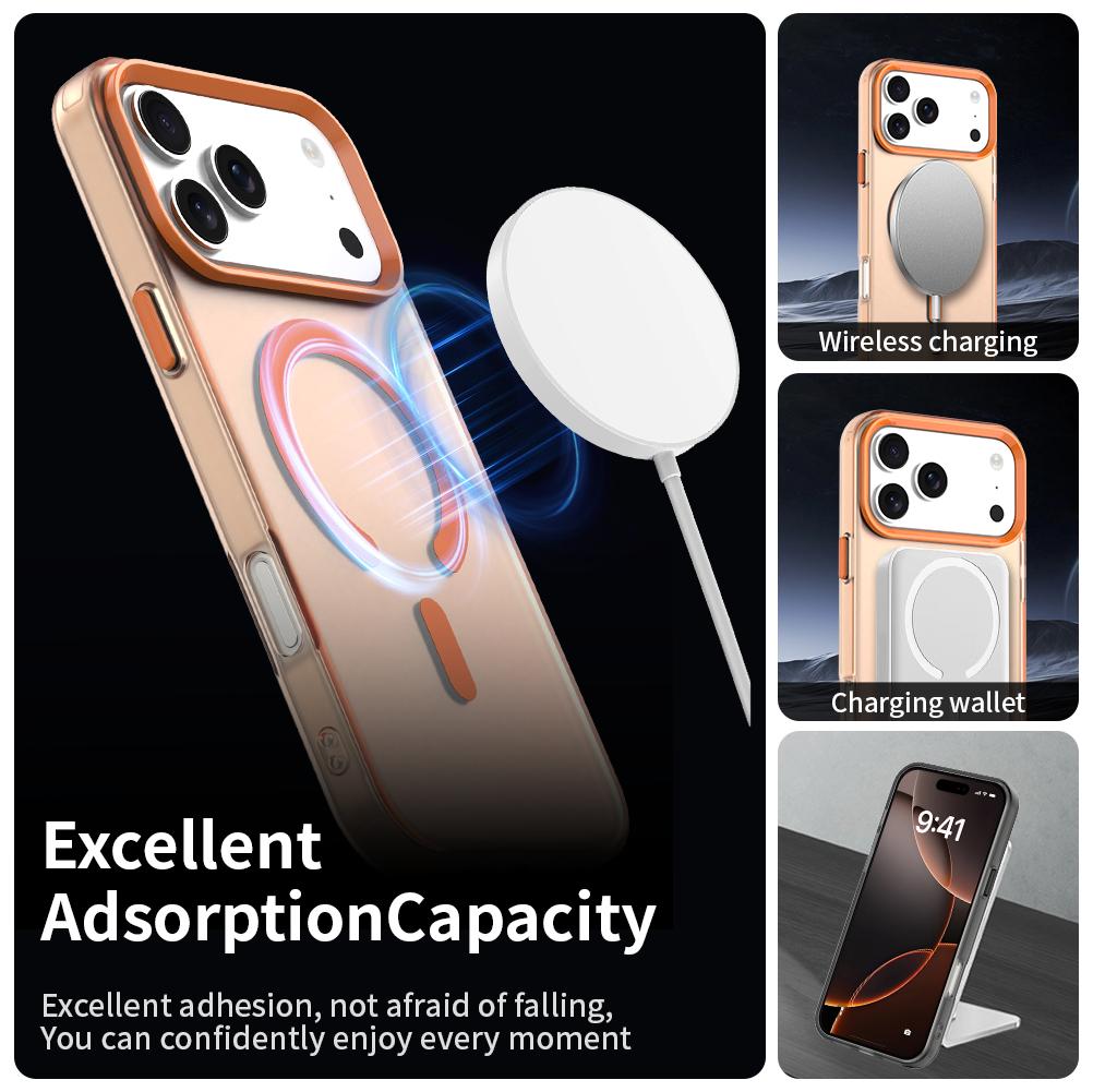 Compatible with iPhone 18 Pro Max C-type Candy Magsafe PC Dual-Layer TPU Phone Case - Orange