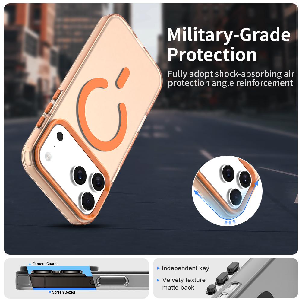 Compatible with iPhone 18 Pro Max C-type Candy Magsafe PC Dual-Layer TPU Phone Case - Orange