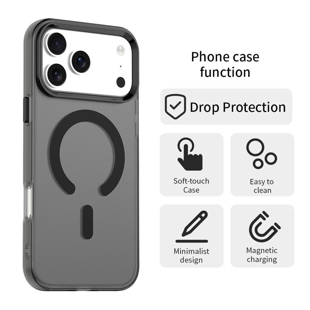 Compatible with iPhone 18 Pro Max C-type Candy Magsafe PC Dual-Layer TPU Phone Case - Black