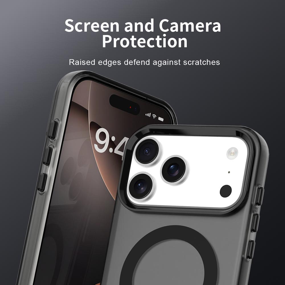 Compatible with iPhone 18 Pro Max C-type Candy Magsafe PC Dual-Layer TPU Phone Case - Black