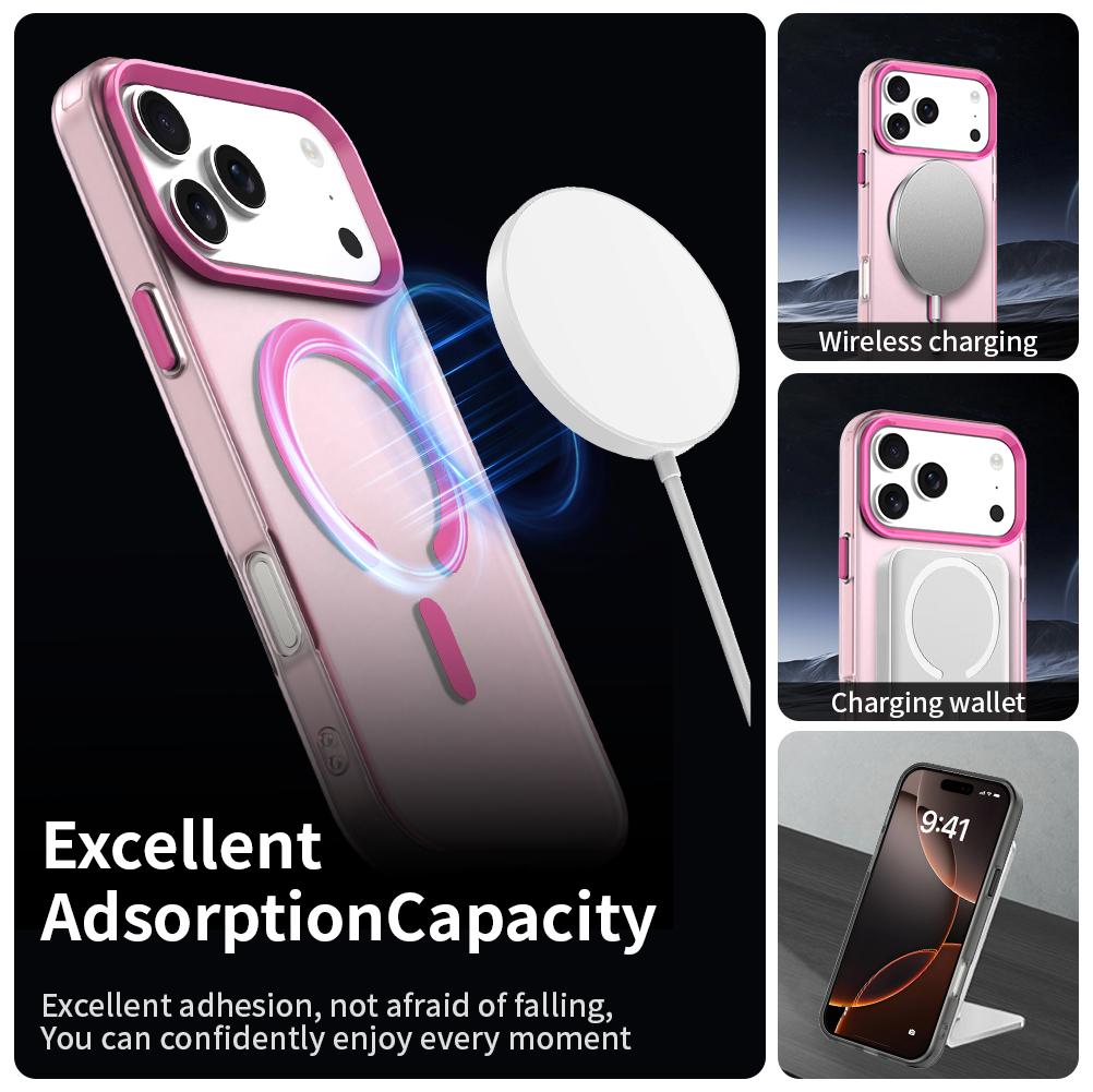 Compatible with iPhone 18 Pro Max C-type Candy Magsafe PC Dual-Layer TPU Phone Case - Red