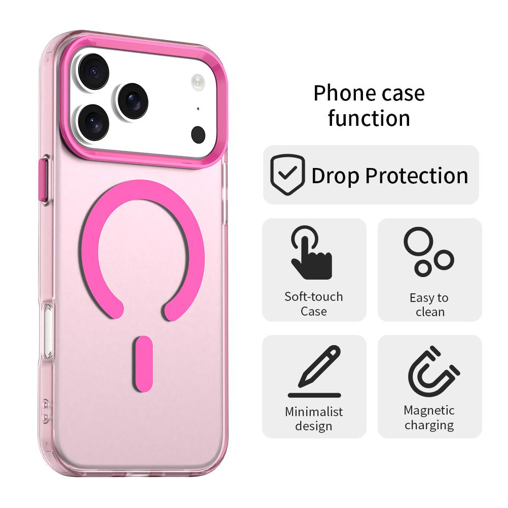 Compatible with iPhone 18 Pro Max C-type Candy Magsafe PC Dual-Layer TPU Phone Case - Red