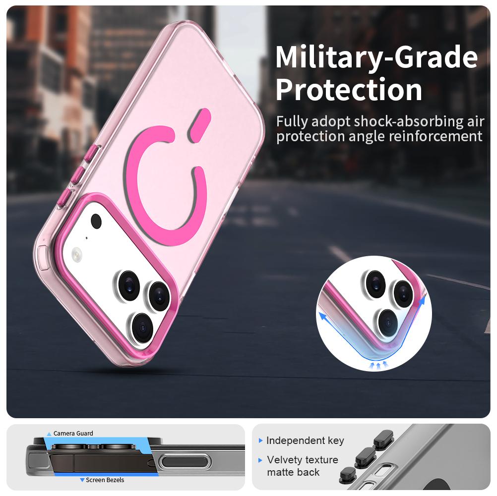Compatible with iPhone 18 Pro Max C-type Candy Magsafe PC Dual-Layer TPU Phone Case - Red