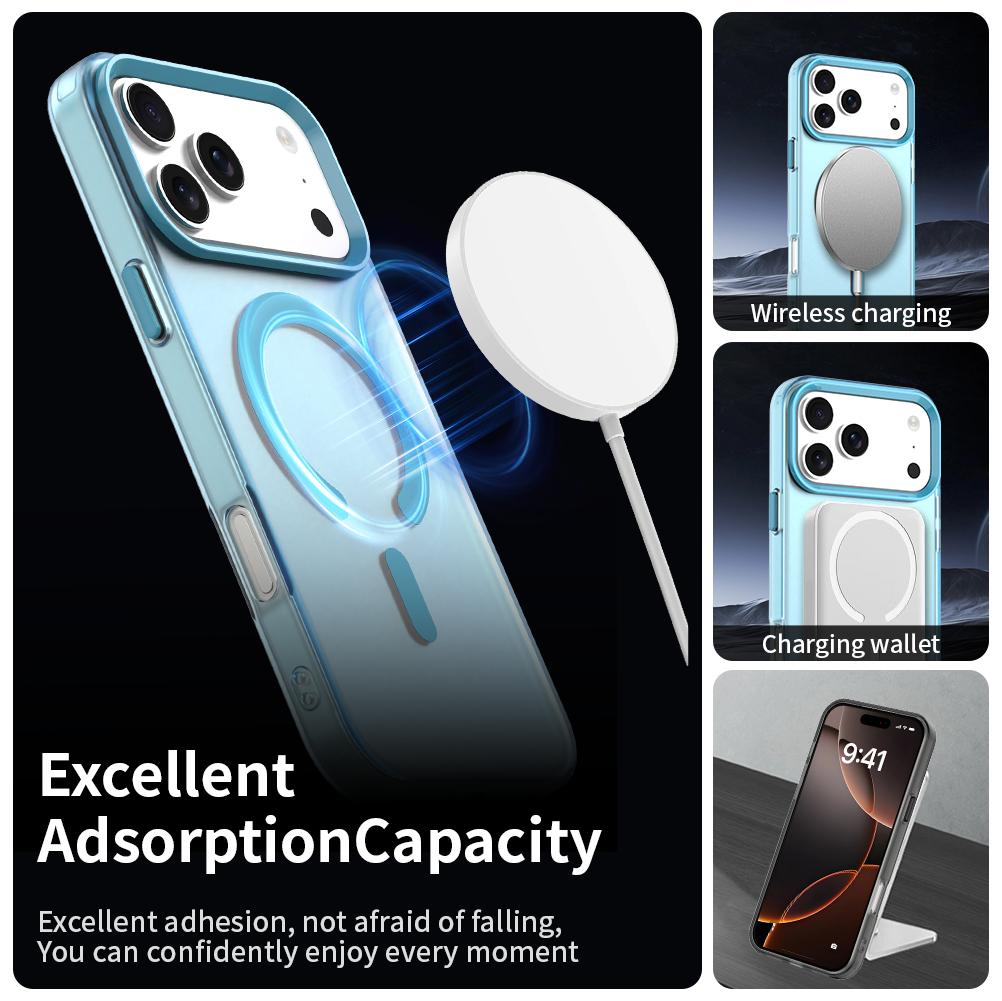 Compatible with iPhone 18 Pro Max C-type Candy Magsafe PC Dual-Layer TPU Phone Case - Blue