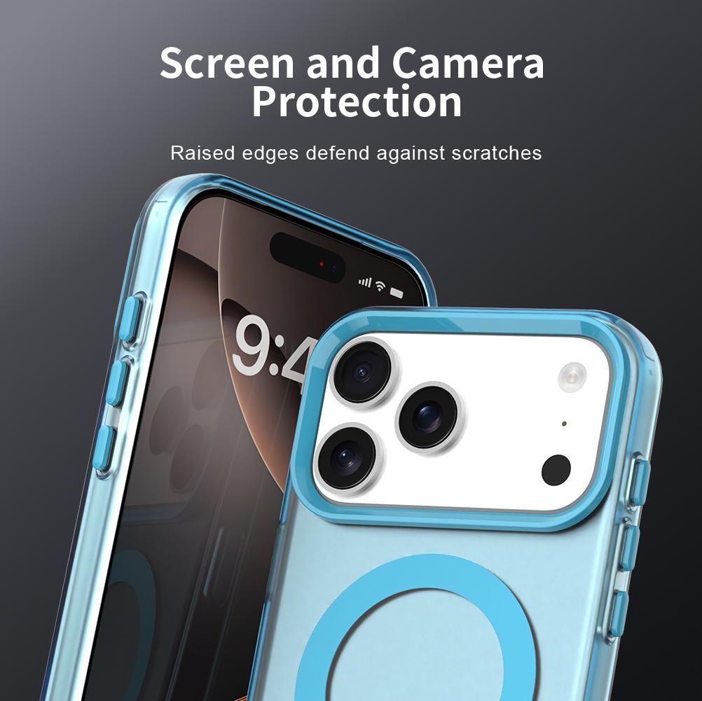Compatible with iPhone 18 Pro Max C-type Candy Magsafe PC Dual-Layer TPU Phone Case - Blue