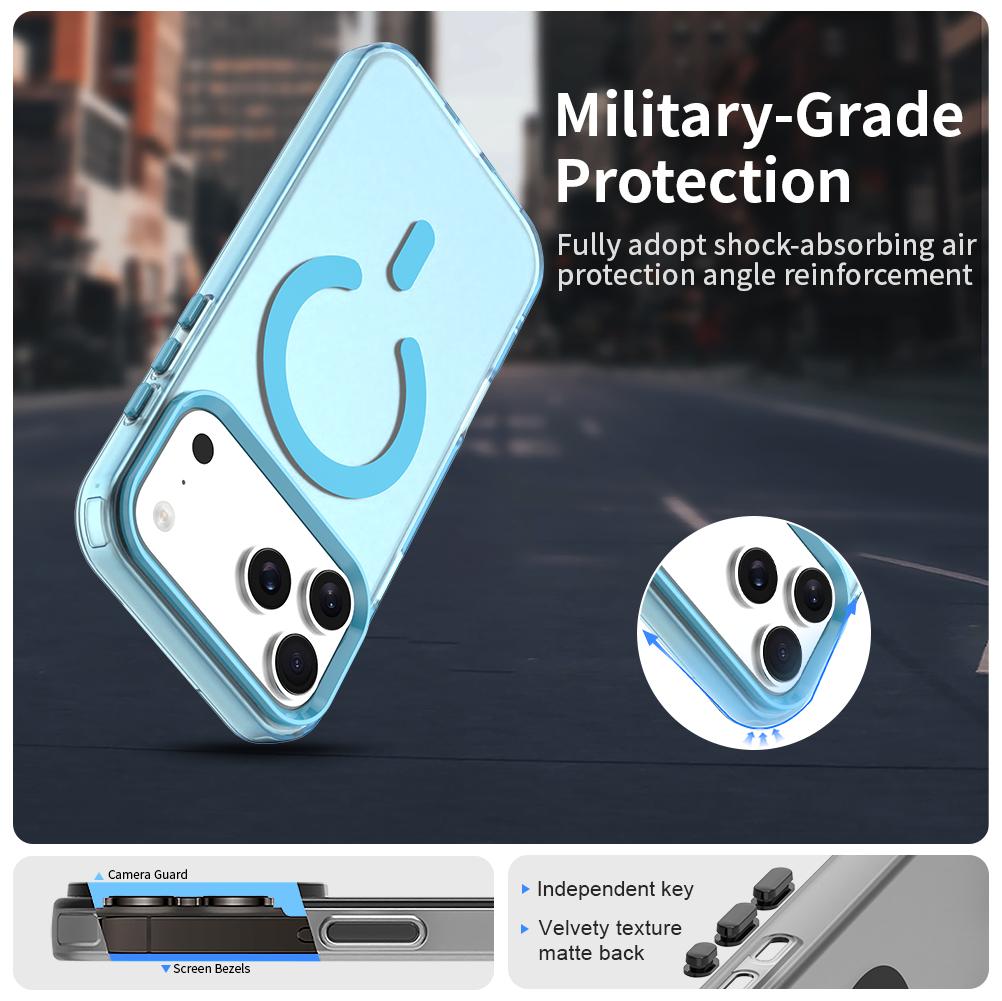 Compatible with iPhone 18 Pro Max C-type Candy Magsafe PC Dual-Layer TPU Phone Case - Blue