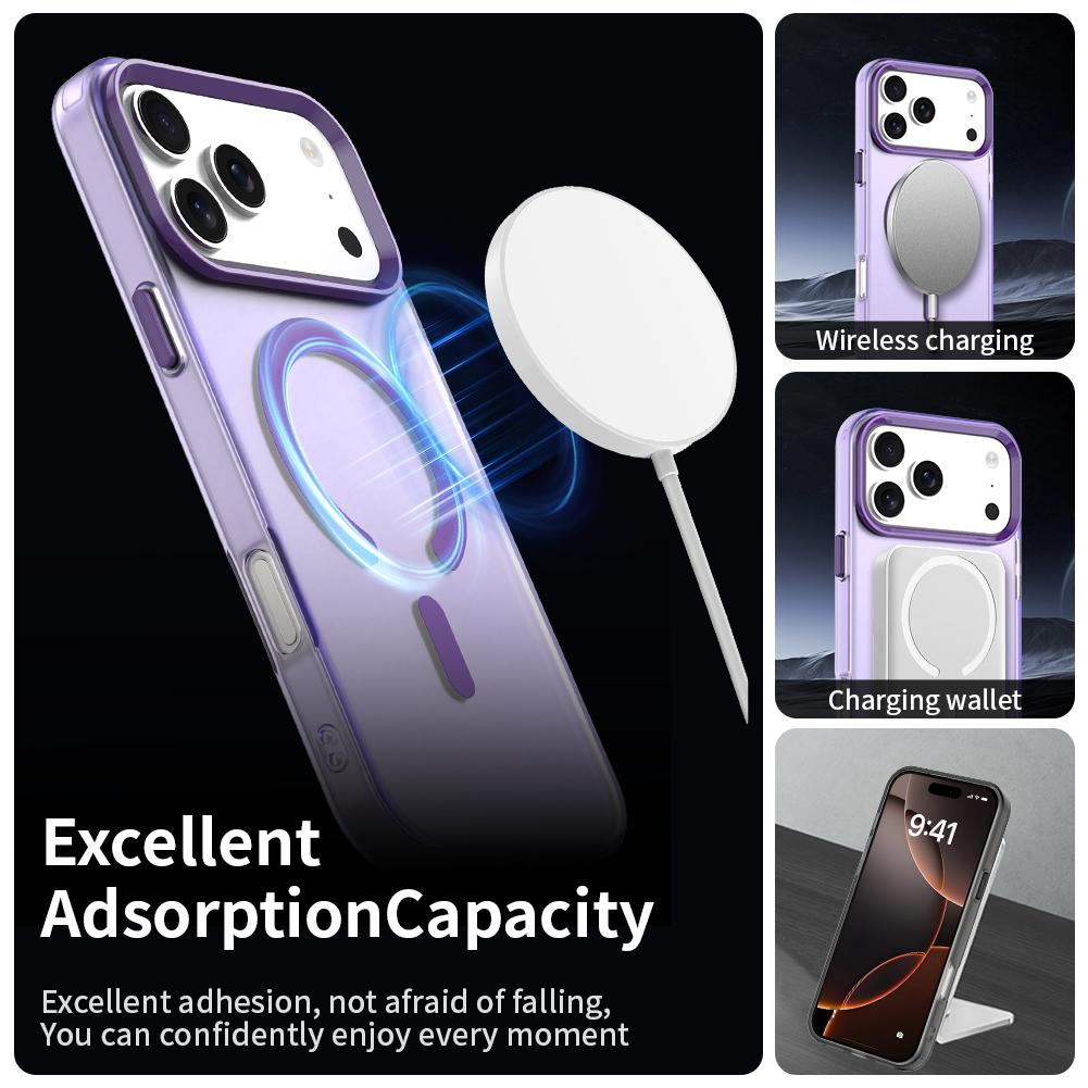 Compatible with iPhone 18 Pro Max C-type Candy Magsafe PC Dual-Layer TPU Phone Case - Purple