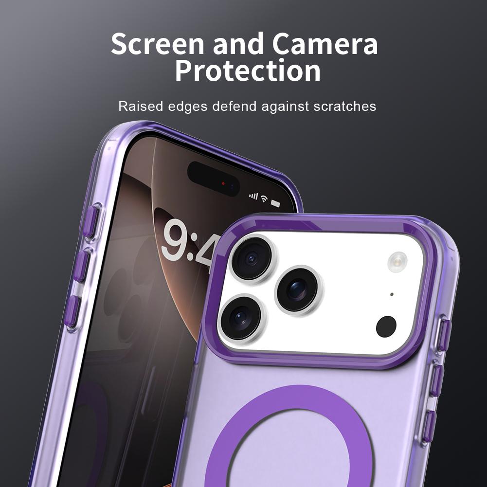 Compatible with iPhone 18 Pro Max C-type Candy Magsafe PC Dual-Layer TPU Phone Case - Purple