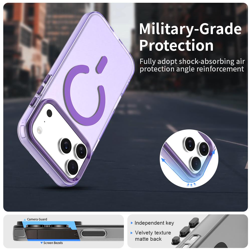 Compatible with iPhone 18 Pro Max C-type Candy Magsafe PC Dual-Layer TPU Phone Case - Purple
