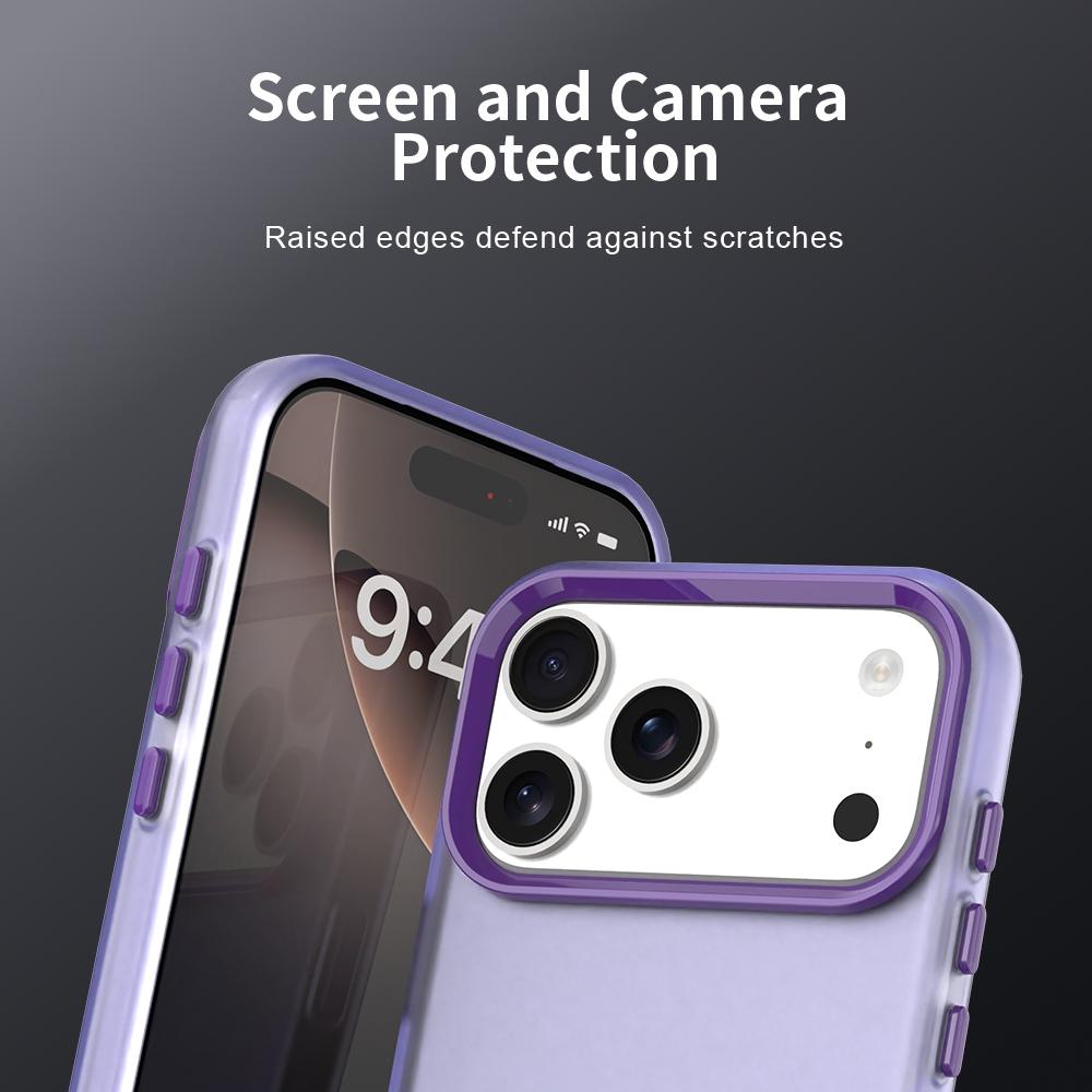 Compatible with iPhone 18 Pro Max Candy PC Dual-Layer TPU Shockproof Phone Case - Purple