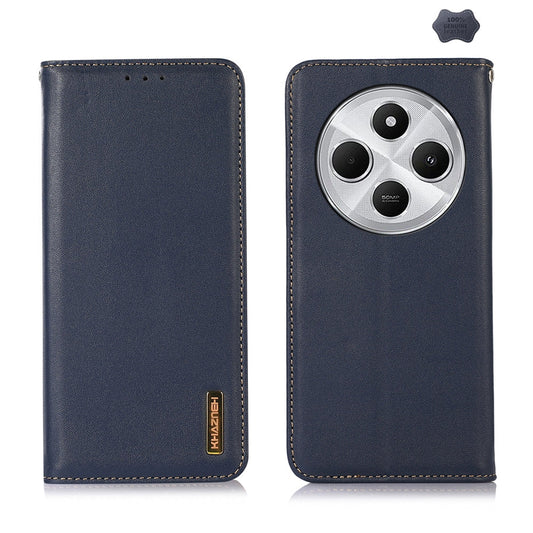 For Redmi 14C 4G KHAZNEH Nappa Top Layer Cowhide Leather Phone Case(Blue)