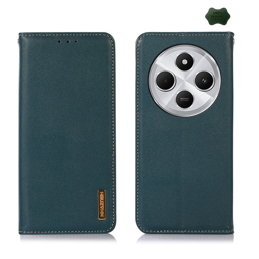 For Redmi 14C 4G KHAZNEH Nappa Top Layer Cowhide Leather Phone Case(Green)