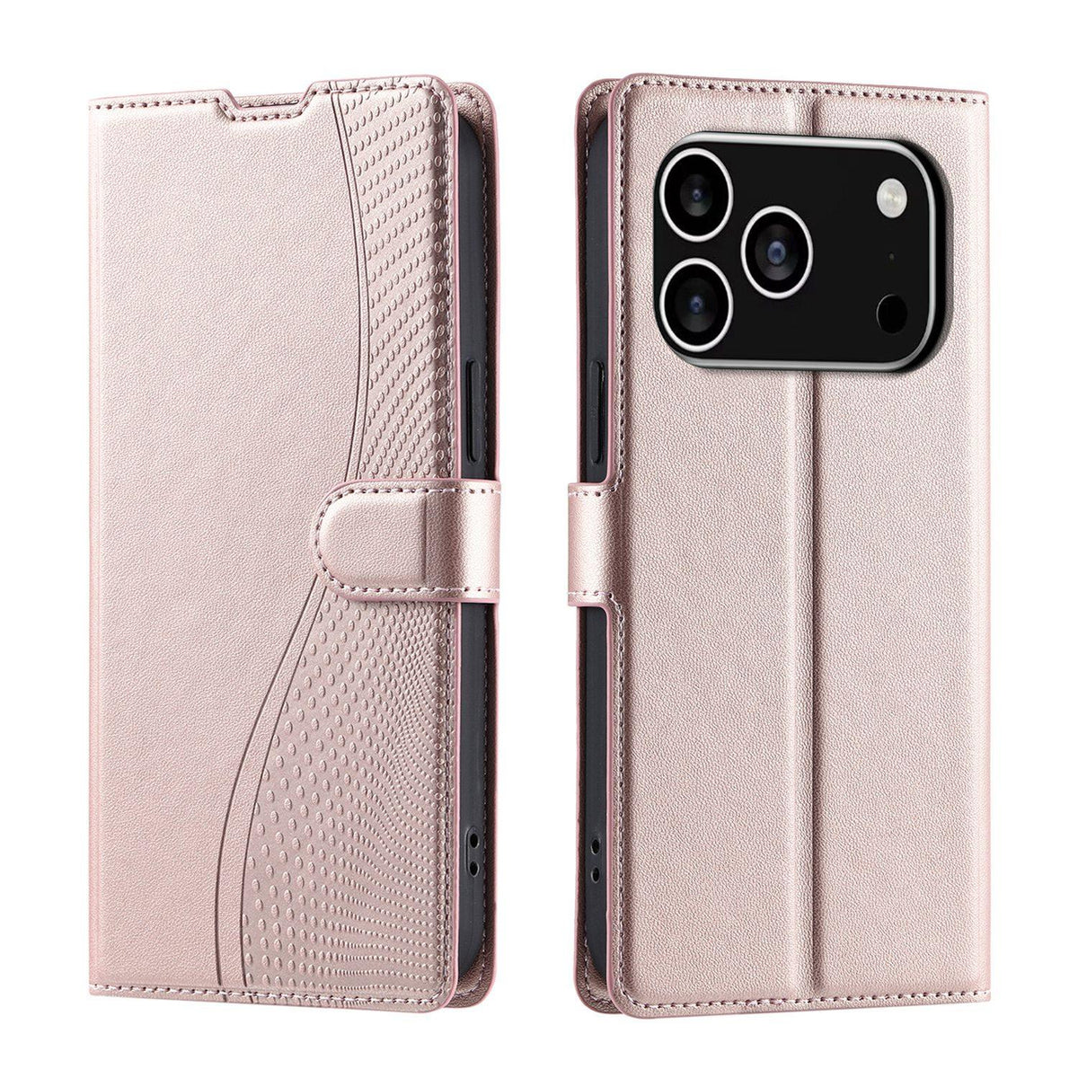 Compatible with iPhone 18 Pro Max Voltage Ultra-thin Dot Leather Phone Case - Rose Gold