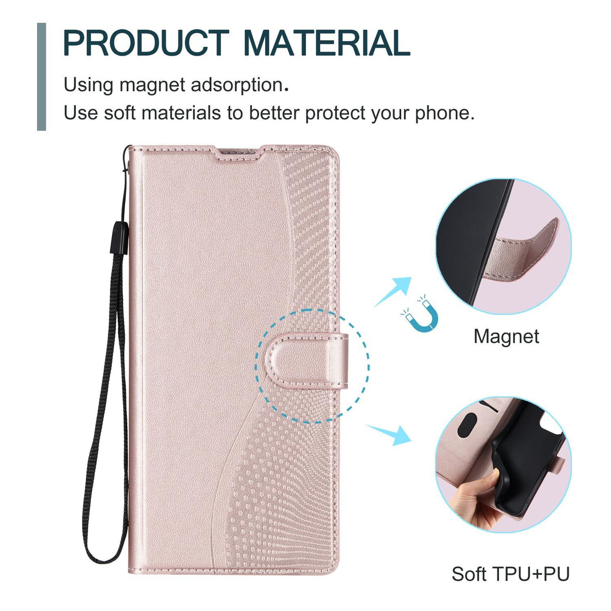 Compatible with iPhone 18 Pro Max Voltage Ultra-thin Dot Leather Phone Case - Rose Gold