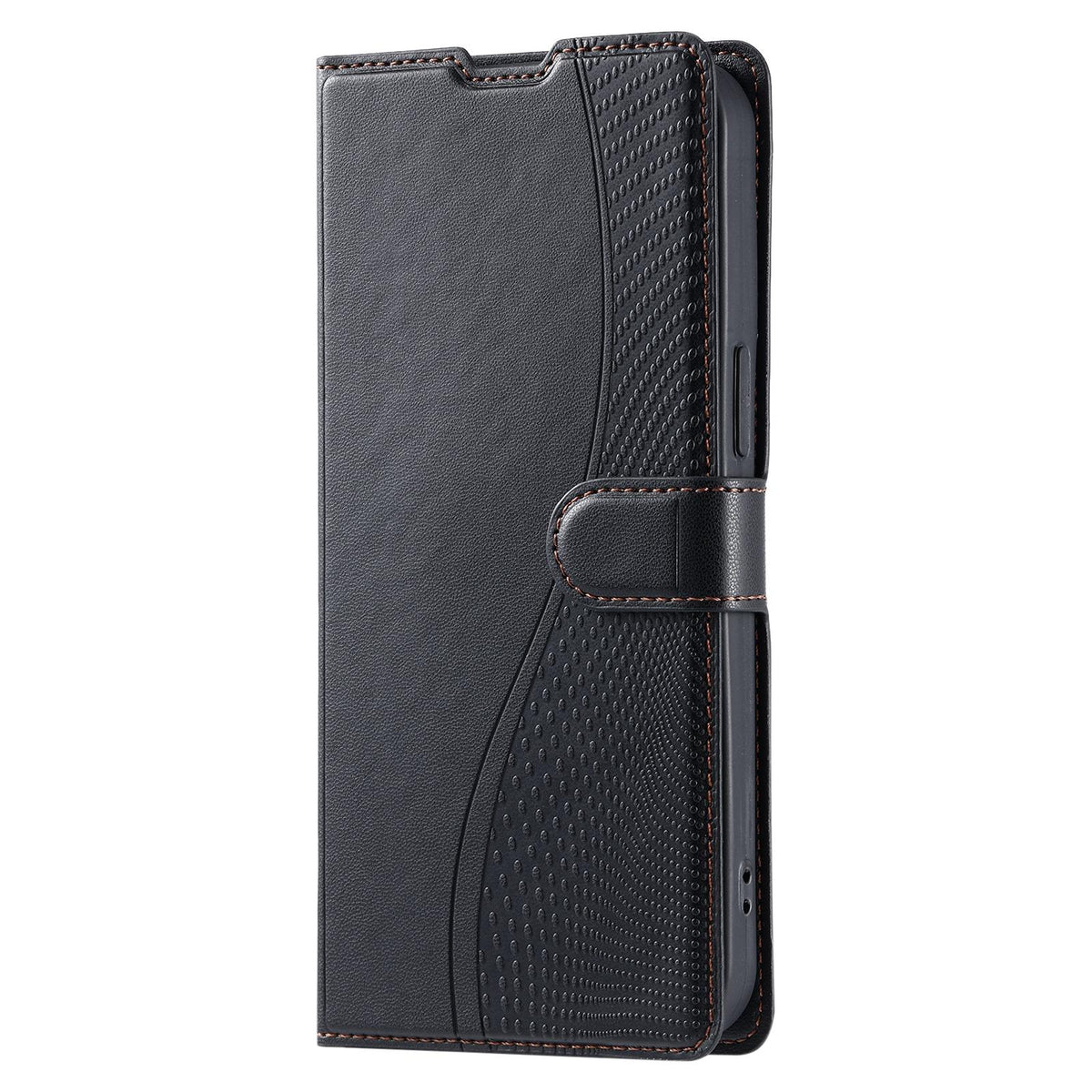 Compatible with iPhone 18 Pro Max Voltage Ultra-thin Dot Leather Phone Case - Black