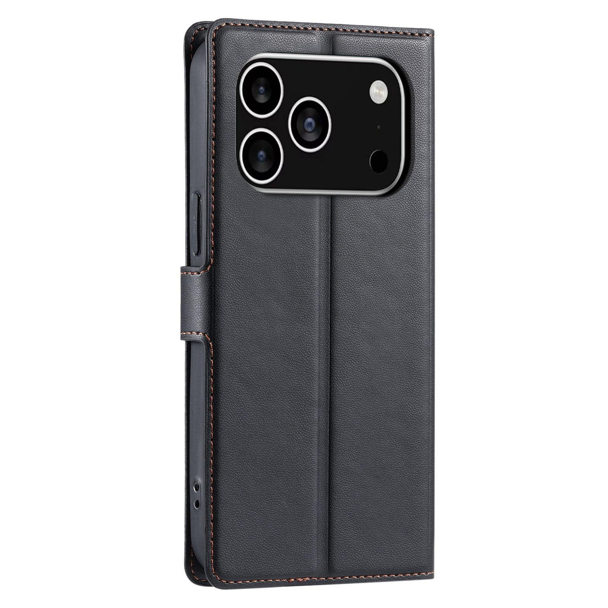 Compatible with iPhone 18 Pro Max Voltage Ultra-thin Dot Leather Phone Case - Black
