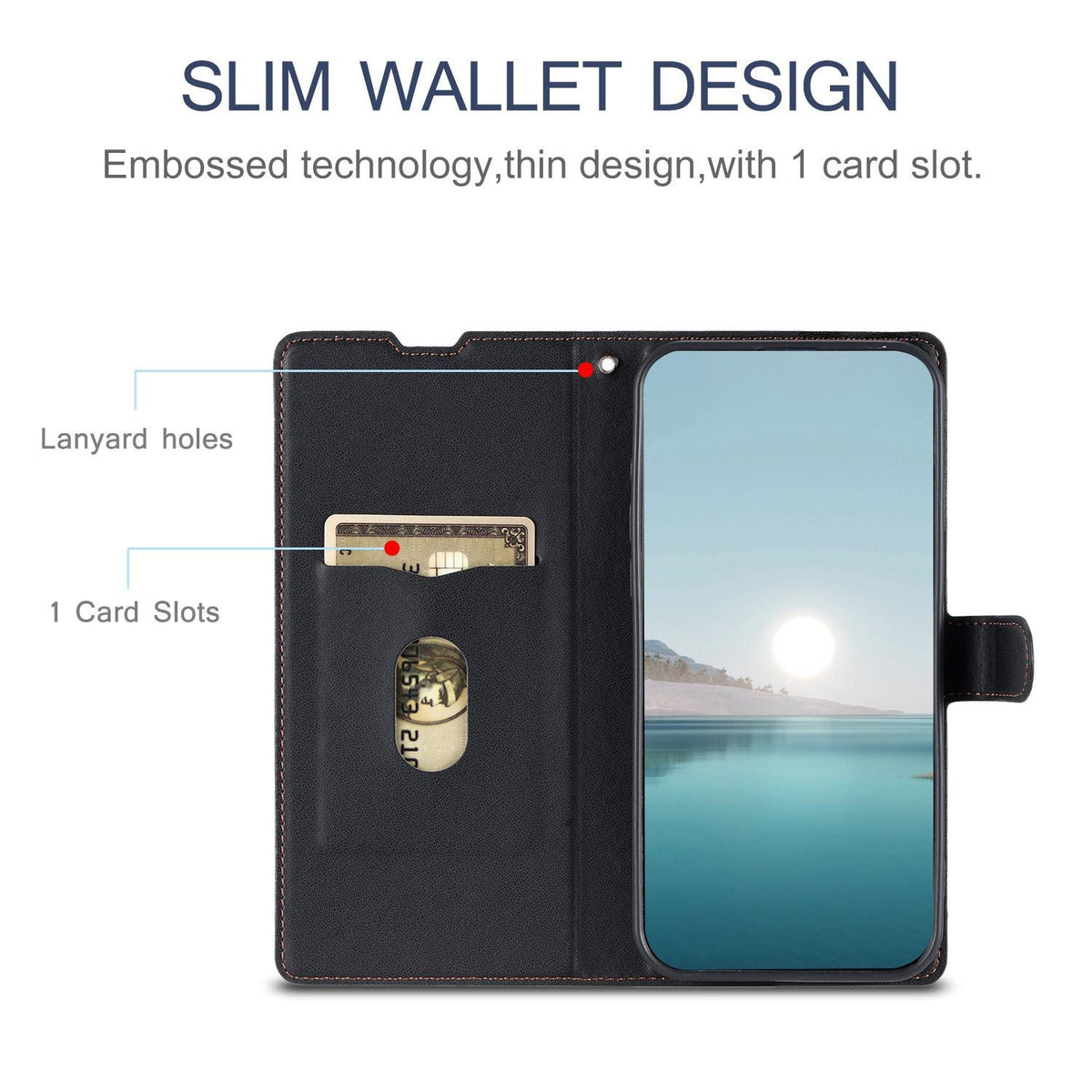 Compatible with iPhone 18 Pro Max Voltage Ultra-thin Dot Leather Phone Case - Black