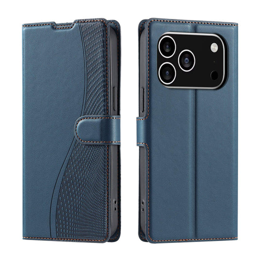 Compatible with iPhone 18 Pro Max Voltage Ultra-thin Dot Leather Phone Case - Blue