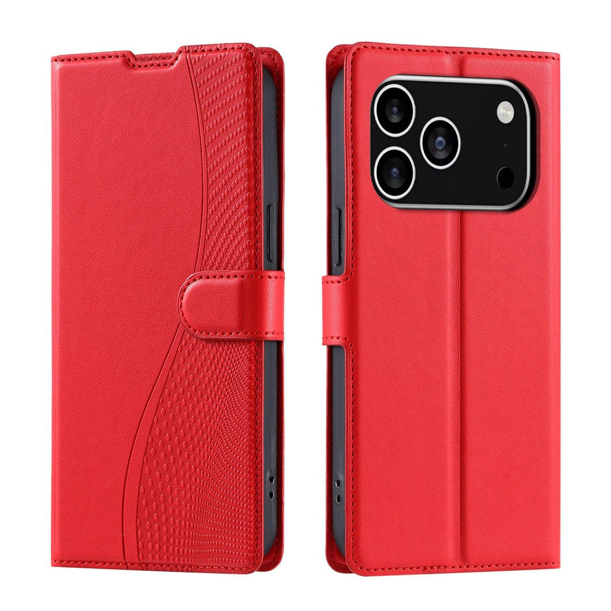 Compatible with iPhone 18 Pro Voltage Ultra-thin Dot Leather Phone Case - Red