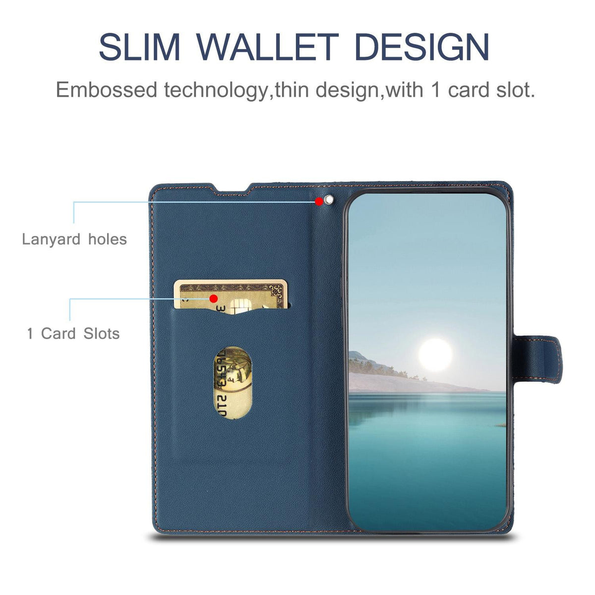 Compatible with iPhone 18 Pro Voltage Ultra-thin Dot Leather Phone Case - Blue