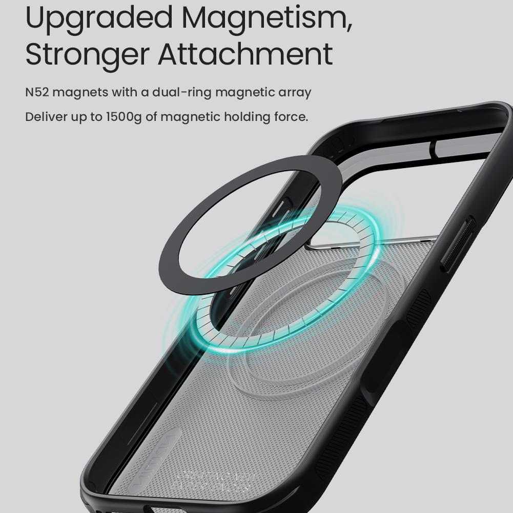 Compatible with iPhone 18 Pro NILLKIN Frosted Shield Pro Magnetic Magsafe Phone Case - Transparent Black