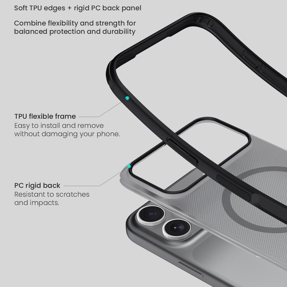 Compatible with iPhone 18 Pro Max NILLKIN Frosted Shield Pro Magnetic Magsafe Phone Case - Black