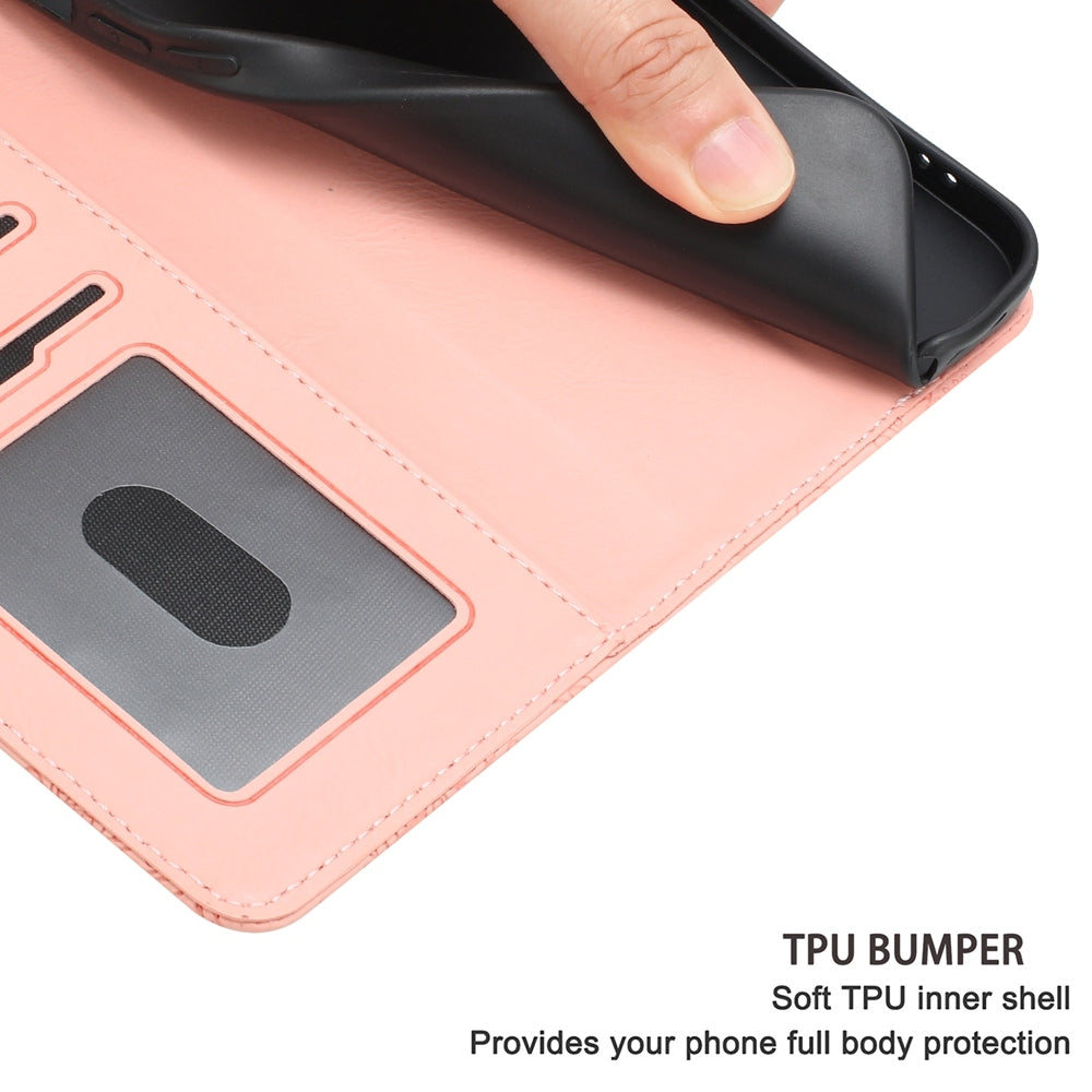 For iPhone 16e Floral Embossed Pattern Leather Phone Case(Pink)