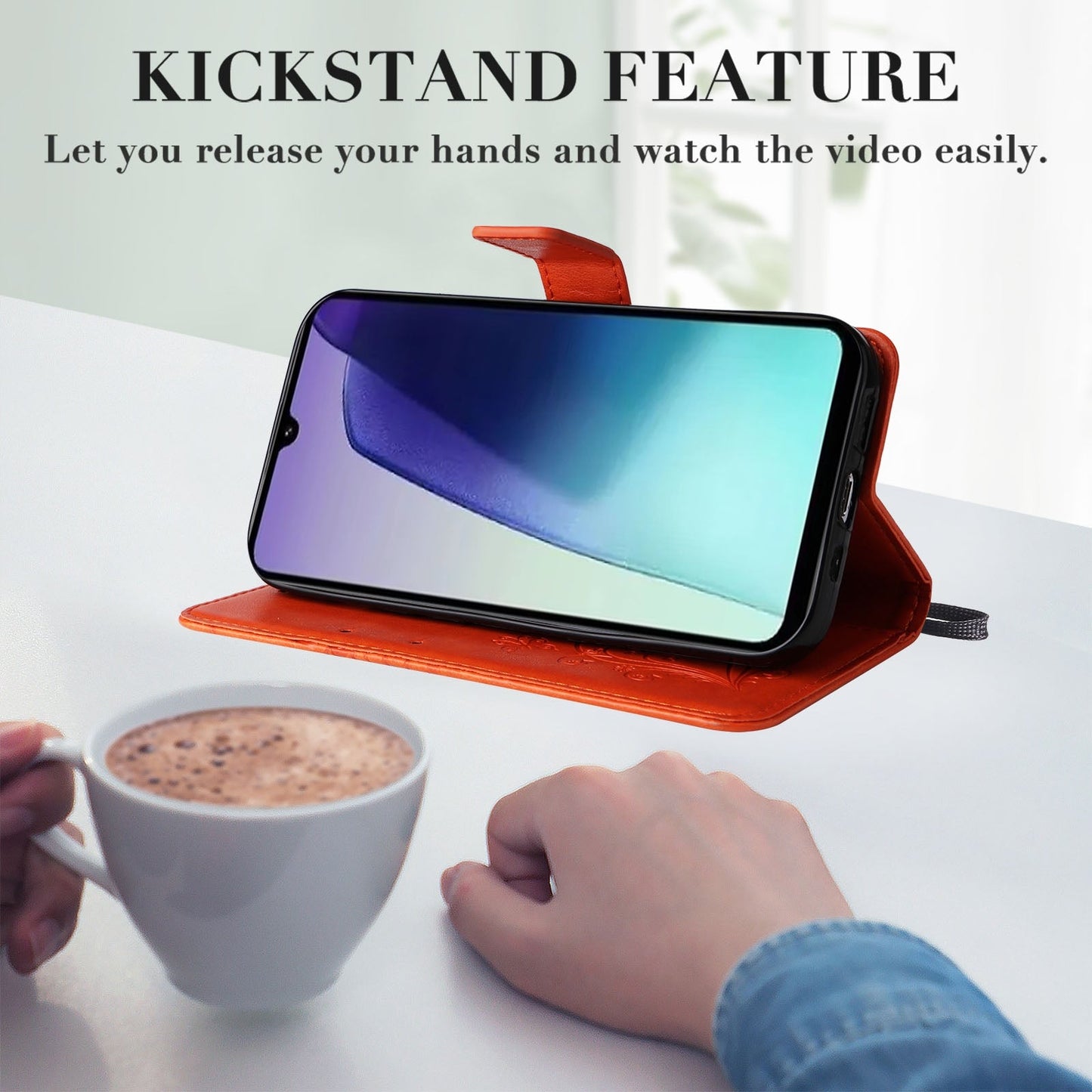 For Redmi 14C 4G Global 3D Butterfly Embossed Pattern Flip Leather Phone Case(Orange)