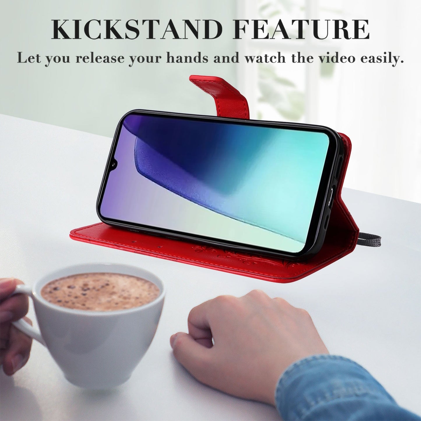 For Redmi 14C 4G Global 3D Butterfly Embossed Pattern Flip Leather Phone Case(Red)