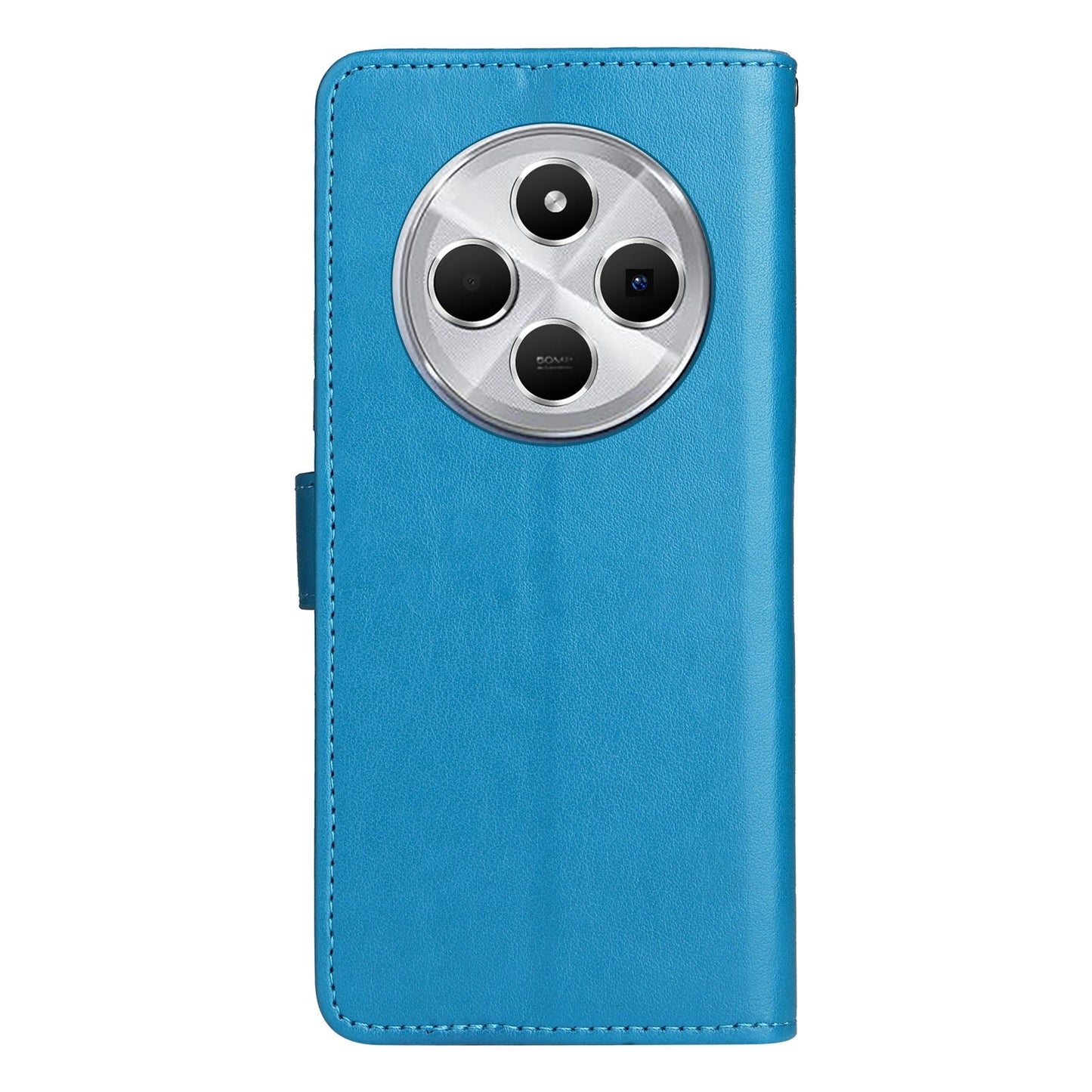 For Redmi 14C 4G Global Cat and Bee Embossed Flip Leather Phone Case(Blue)