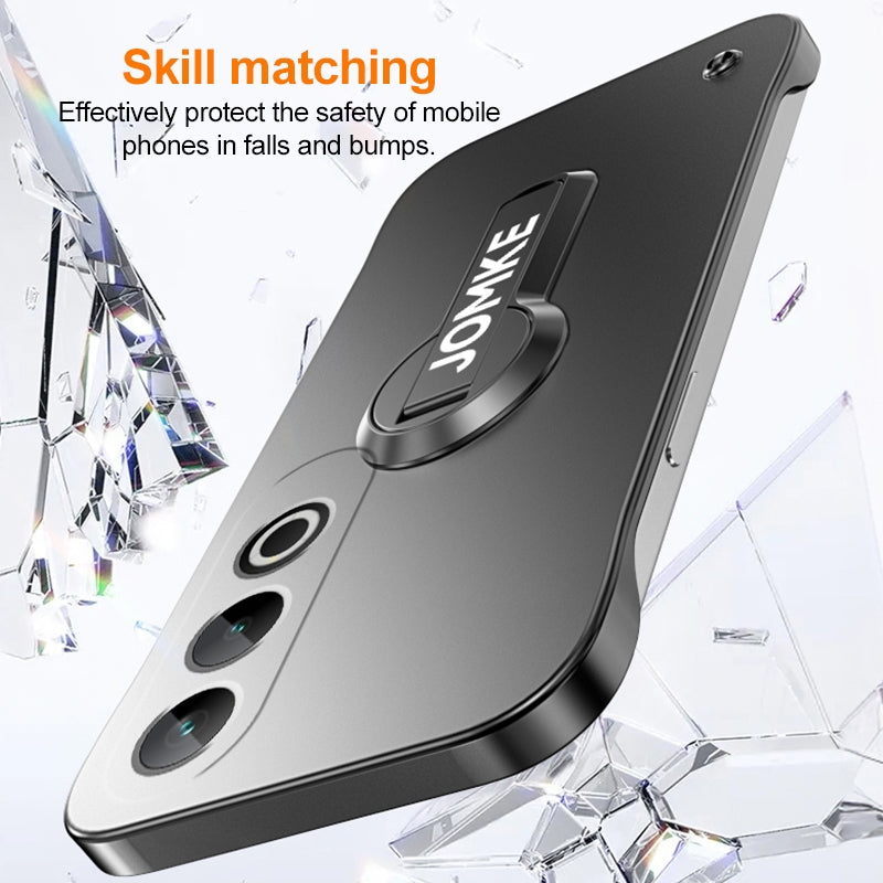 For OPPO K12 Baking Varnish 360 Rotate Holder No Frame PC Phone Case(Silver)