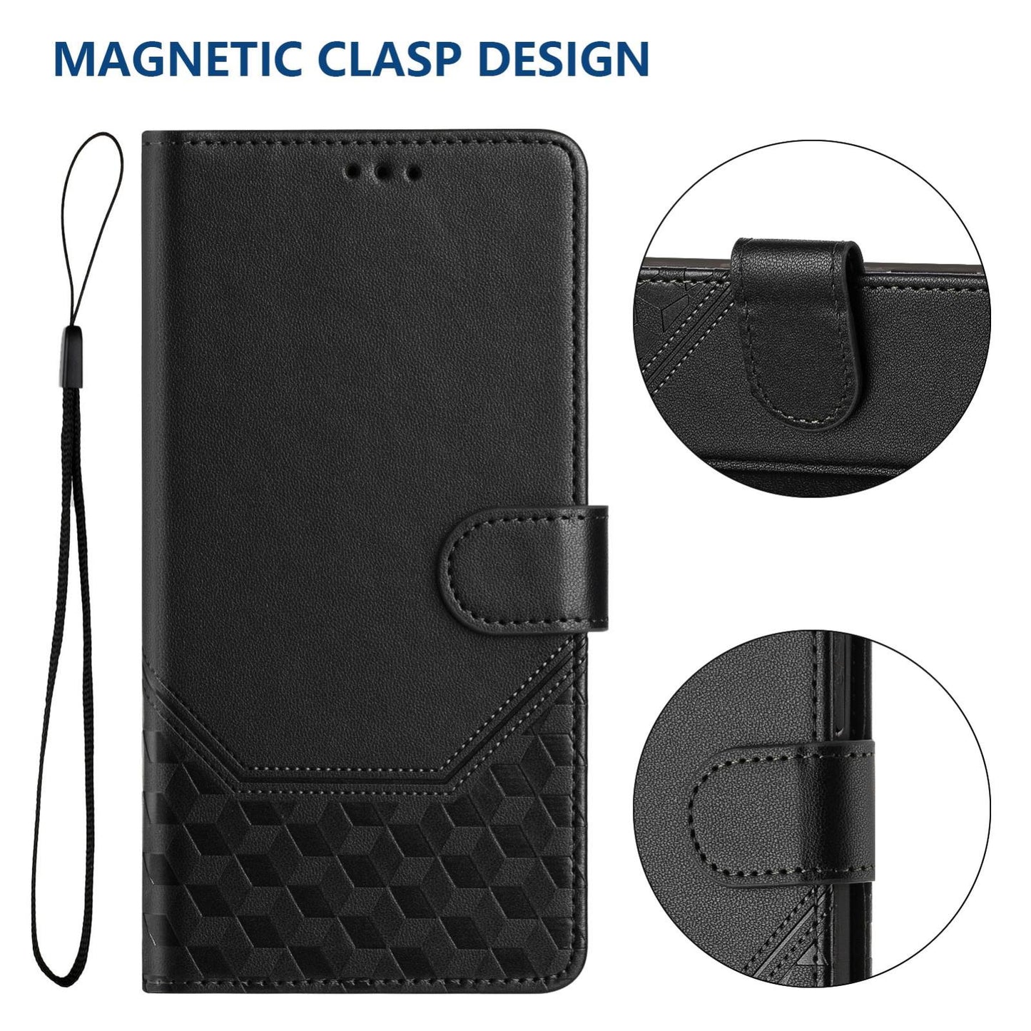 For vivo V50 5G Global Honeycomb Embossing RFID Leather Phone Case(Black)