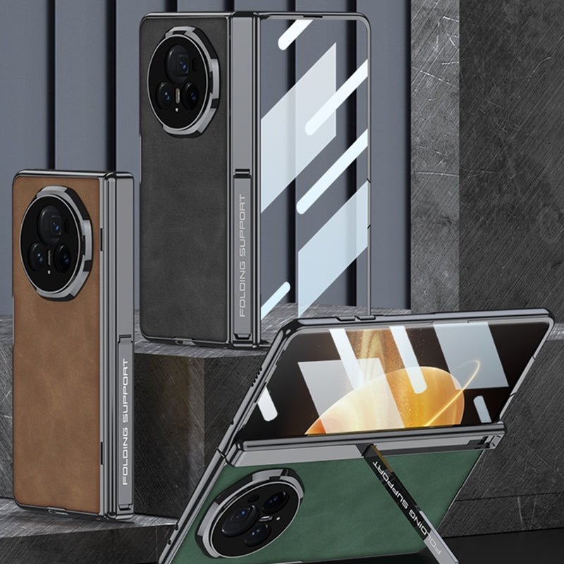 For Honor Magic V3 GKK Integrated Magnetic Fold Hinge Leather Shockproof Phone Case(Matte Gray)