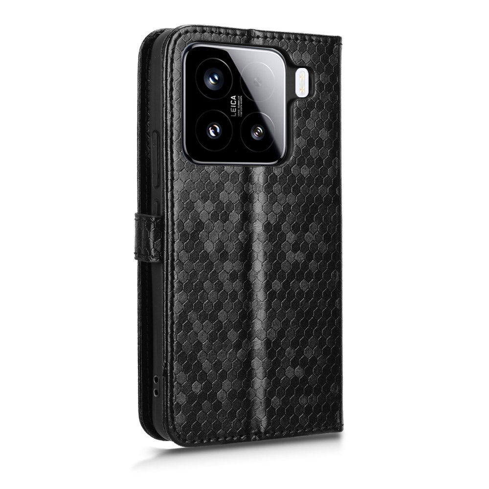 For Xiaomi 15 Pro Honeycomb Dot Texture Leather Phone Case(Black)