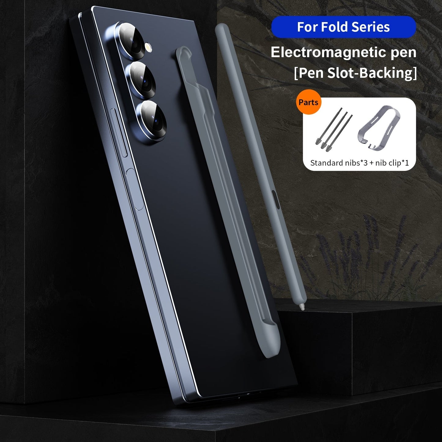 For Samsung Galaxy Z Fold6 / 5 / 4 / 3 Electromagnetic Stylus Pen with Pen Slot(Grey)