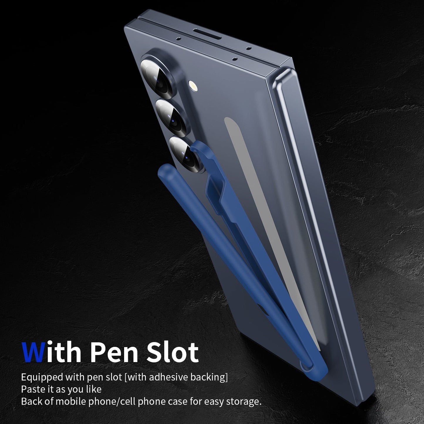 For Samsung Galaxy Z Fold6 / 5 / 4 / 3 Electromagnetic Stylus Pen with Pen Slot(Blue)