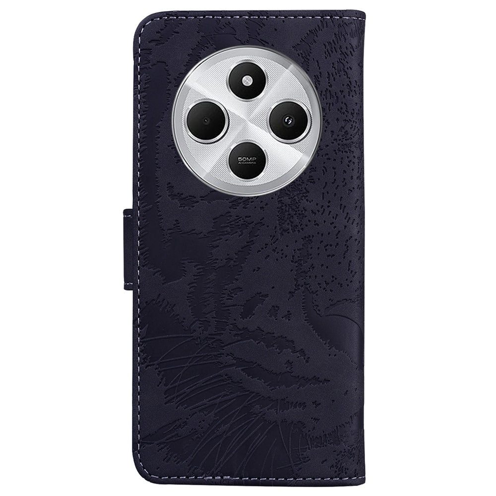 For Redmi 14C 4G Tiger Embossing Pattern Leather Phone Case(Black)