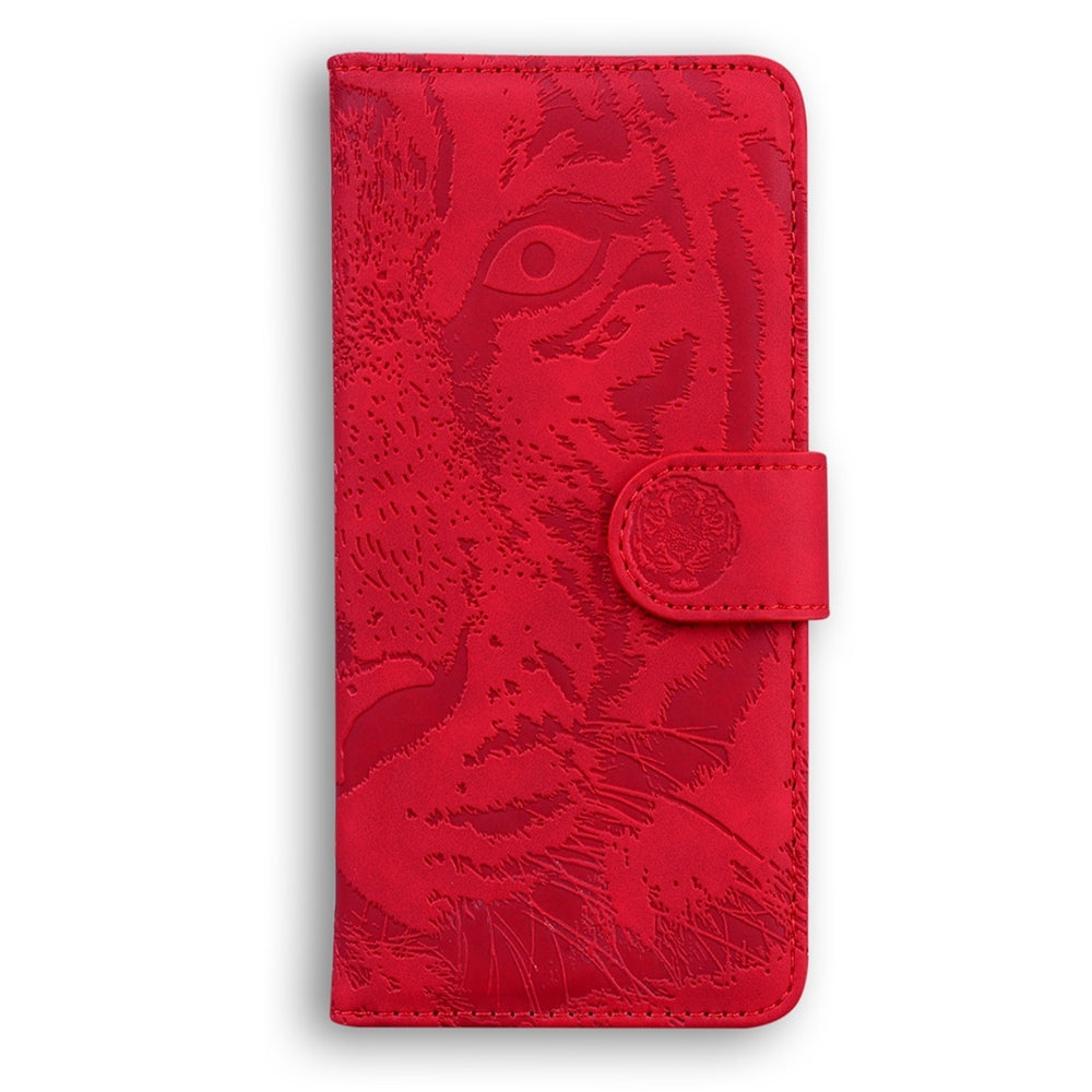 For Redmi 14C 4G Tiger Embossing Pattern Leather Phone Case(Red)