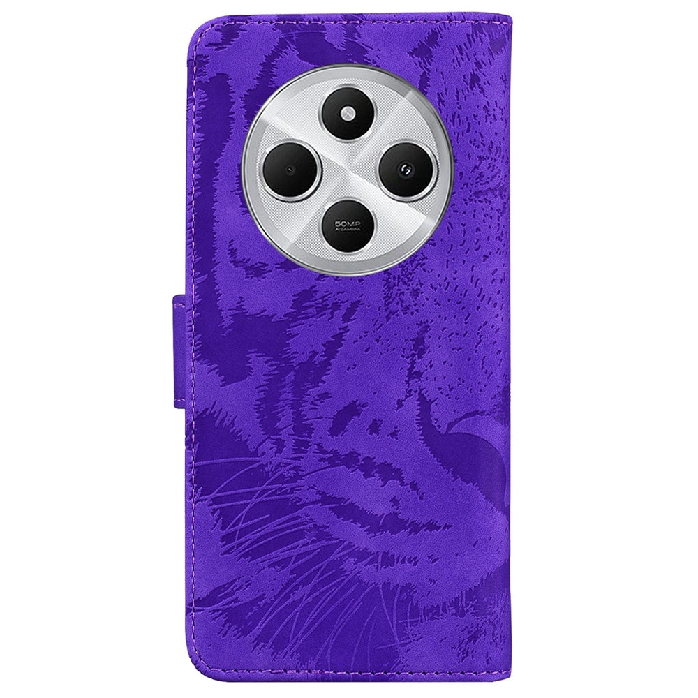 For Redmi 14C 4G Tiger Embossing Pattern Leather Phone Case(Purple)