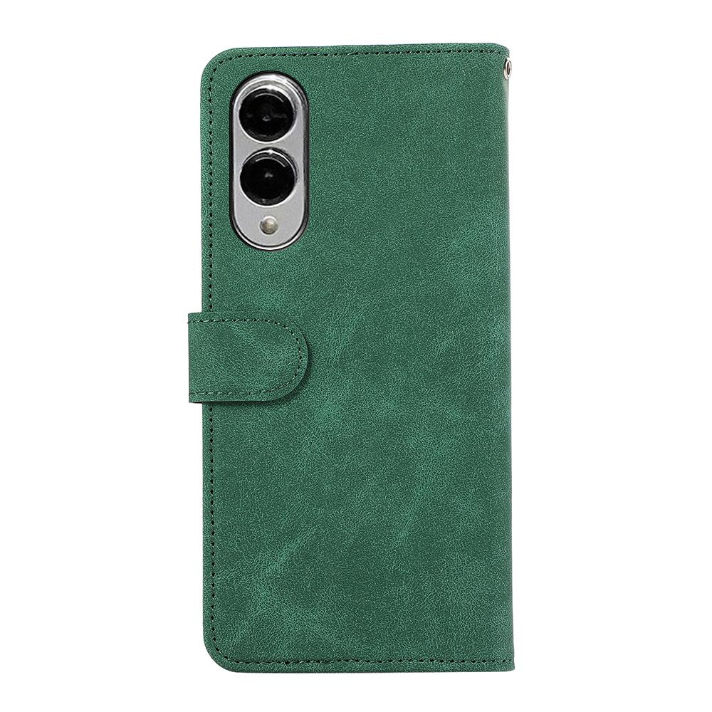 For Samsung Galaxy S25 Edge 5G ABEEL Color Block Magnetic RFID Leather Phone Case(Green-Black)