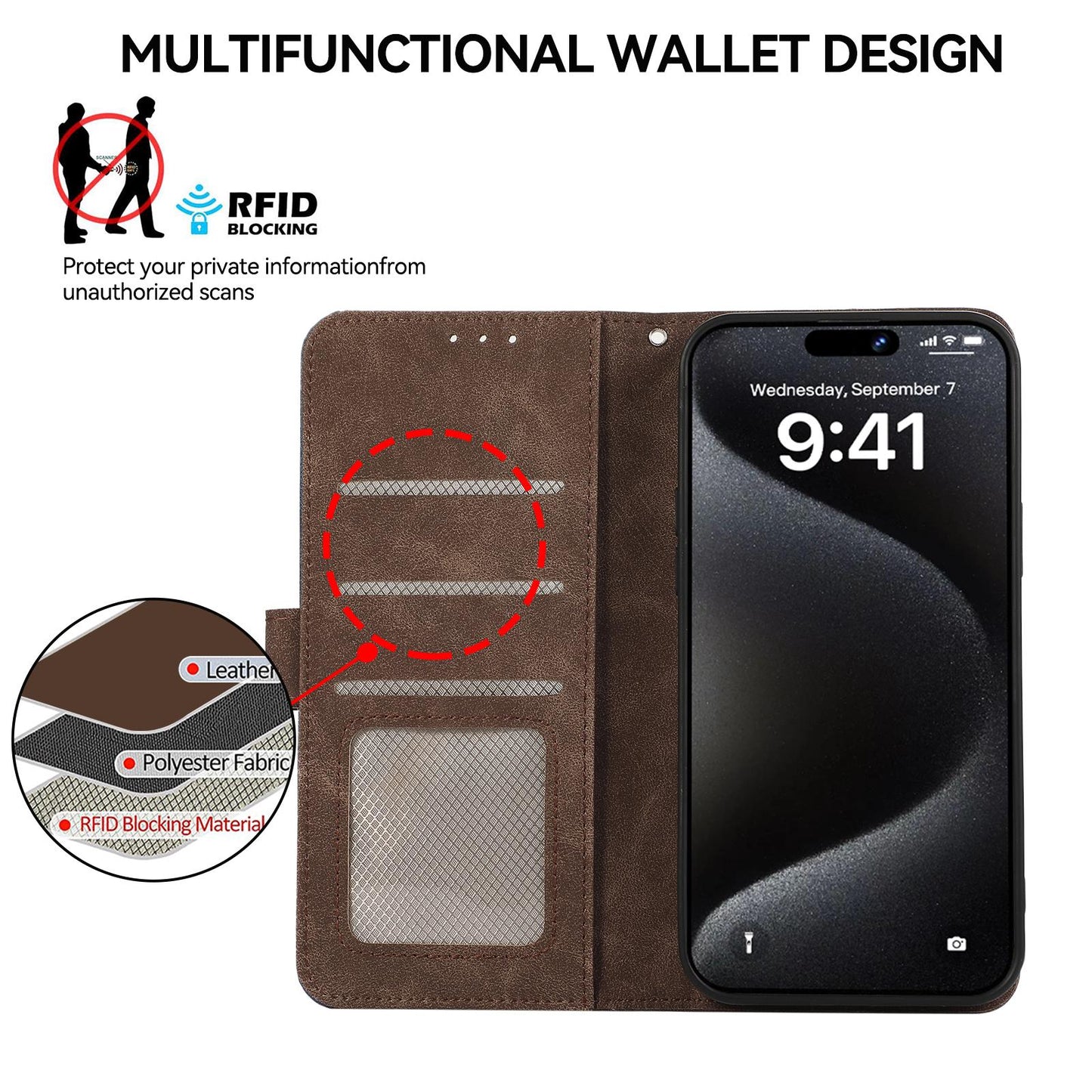 For Samsung Galaxy S25 Edge 5G ABEEL Color Block Magnetic RFID Leather Phone Case(Brown-Blue)