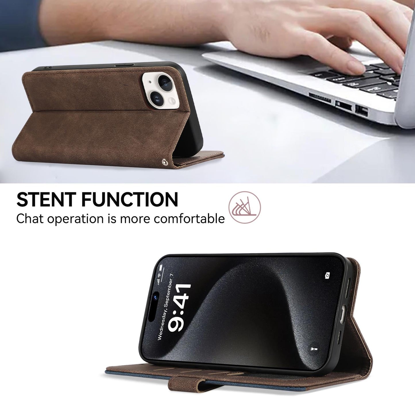 For Samsung Galaxy S25 Edge 5G ABEEL Color Block Magnetic RFID Leather Phone Case(Brown-Blue)