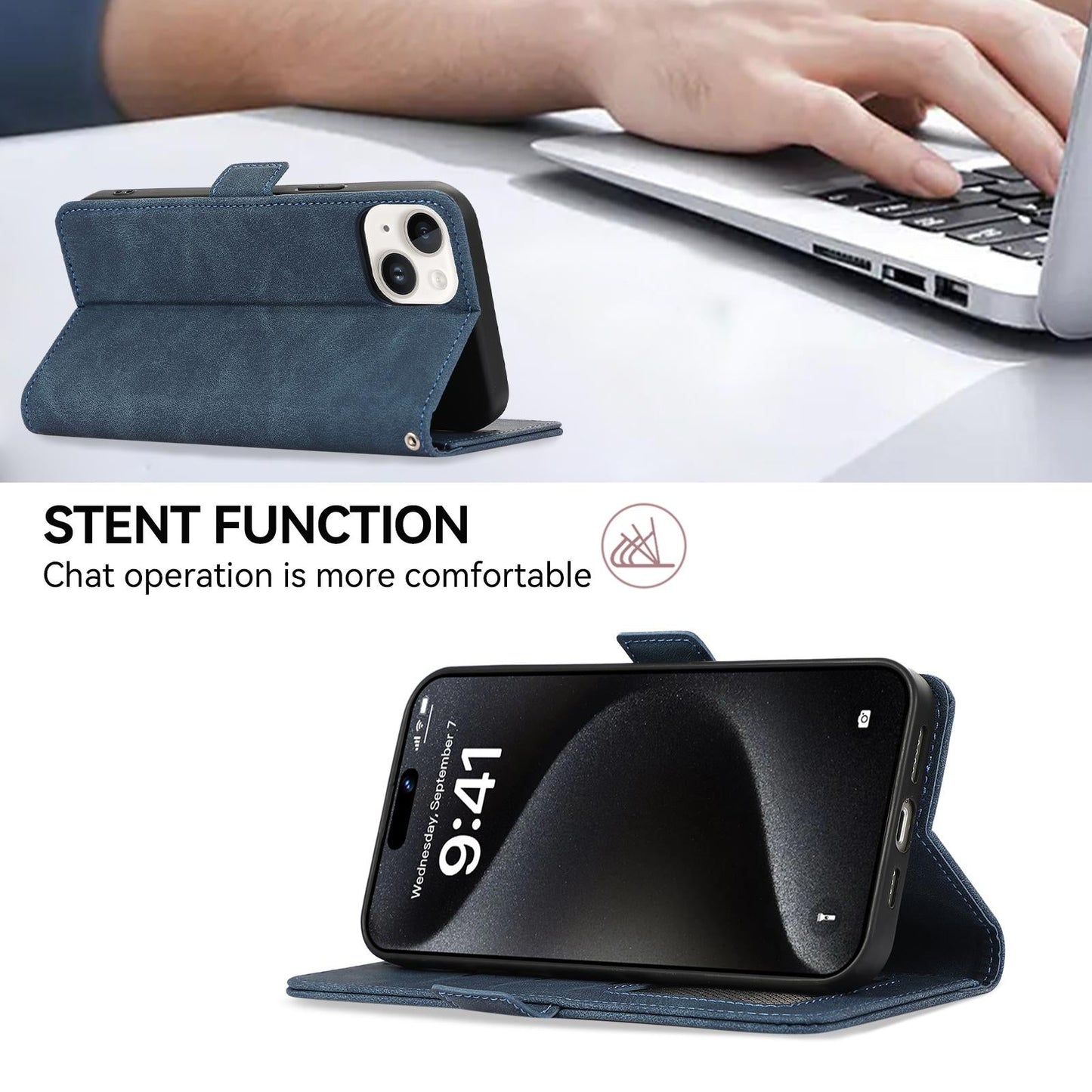 For Samsung Galaxy S25 Edge 5G ABEEL Frosted Magnetic RFID Leather Phone Case(Blue)