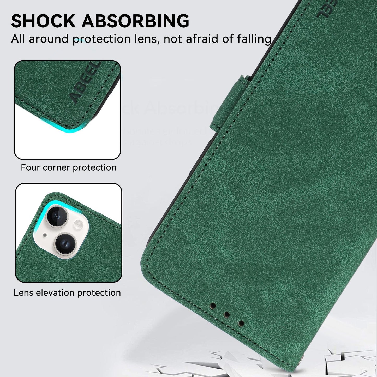 For Samsung Galaxy S25 Edge 5G ABEEL Frosted Magnetic RFID Leather Phone Case(Green)
