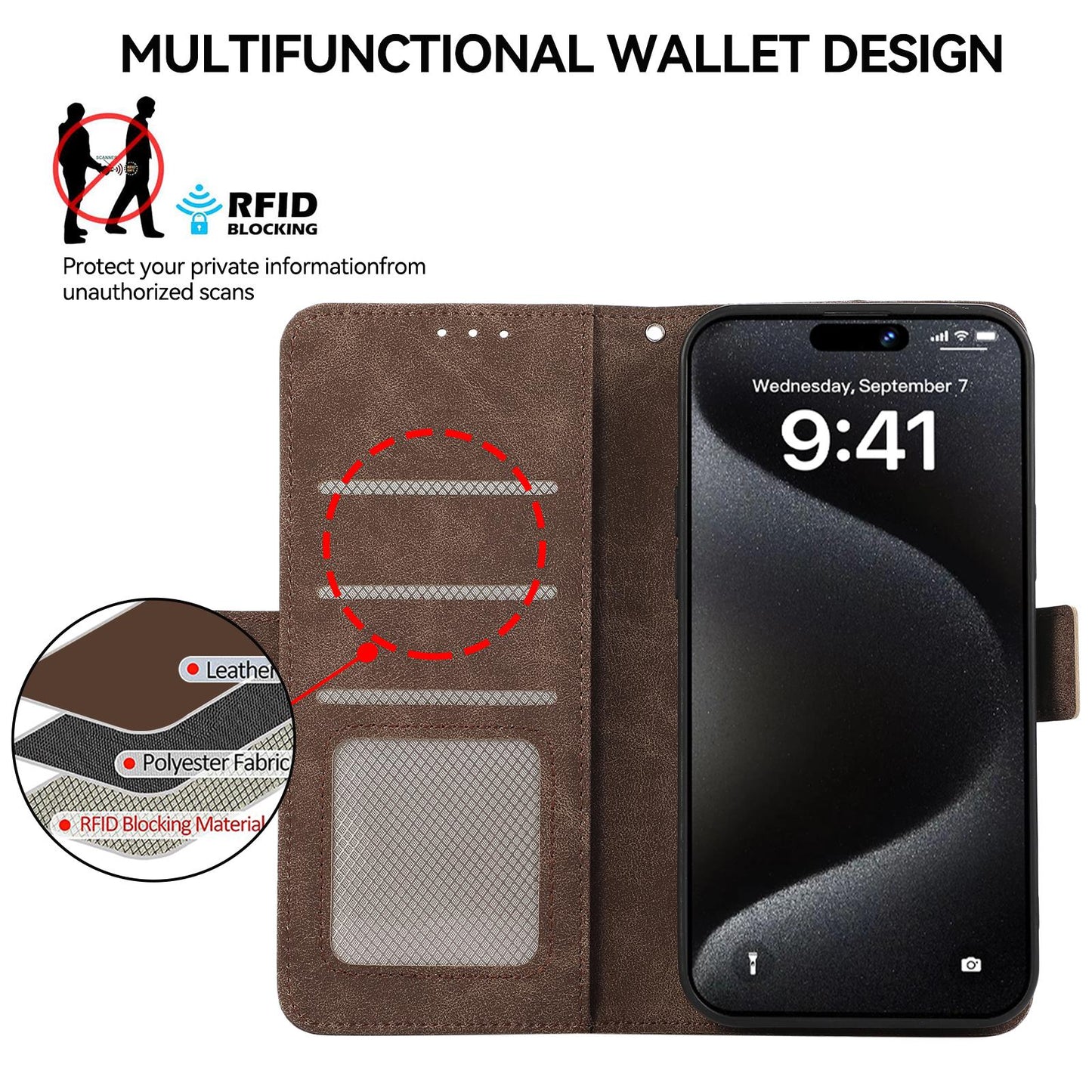 For Samsung Galaxy S25 Edge 5G ABEEL Frosted Magnetic RFID Leather Phone Case(Brown)
